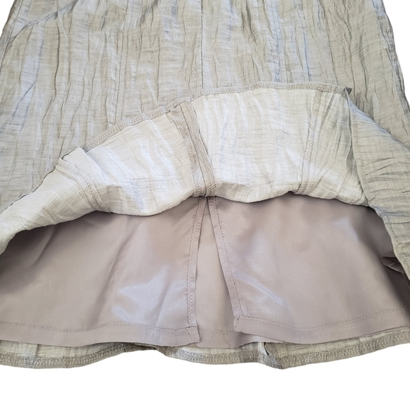 Vintage Louben Crinkled Linen Blend Flounce Skirt in Silver Gray - Picture 4 of 7